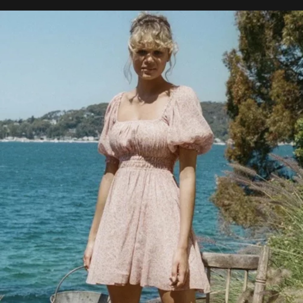 Spell Pink Floral Mini Dress - Picture 1 of 9